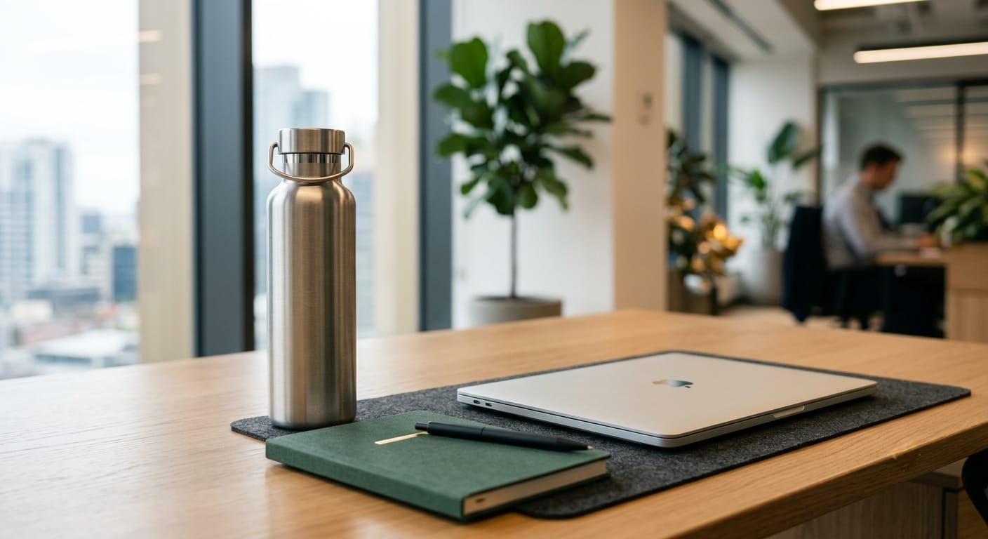 Insulated water bottle.