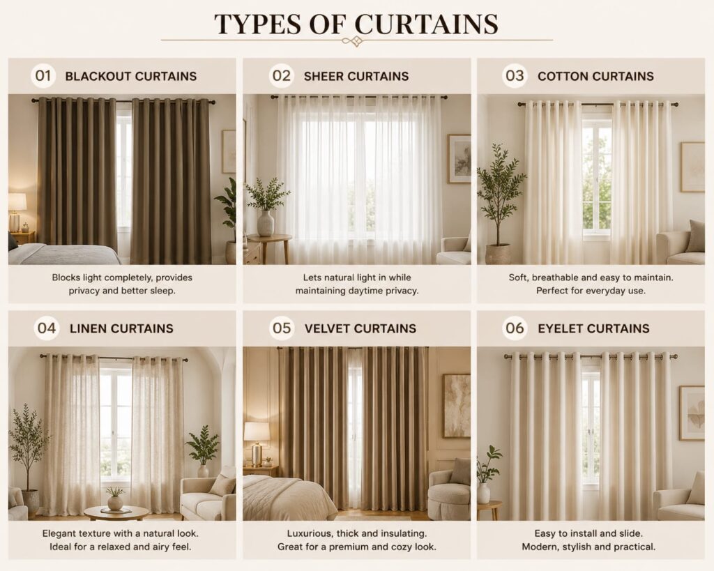 types with name curtains